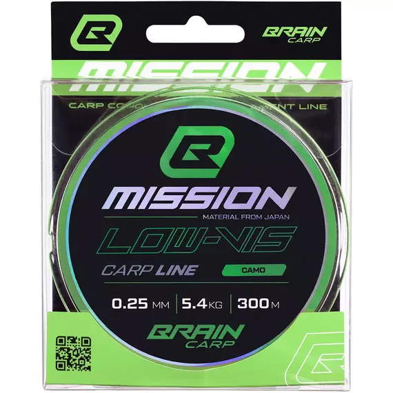 Волосінь Brain Mission Carp Line (Camo) 300m 0.25mm 5.4kg, фото , изображение 2